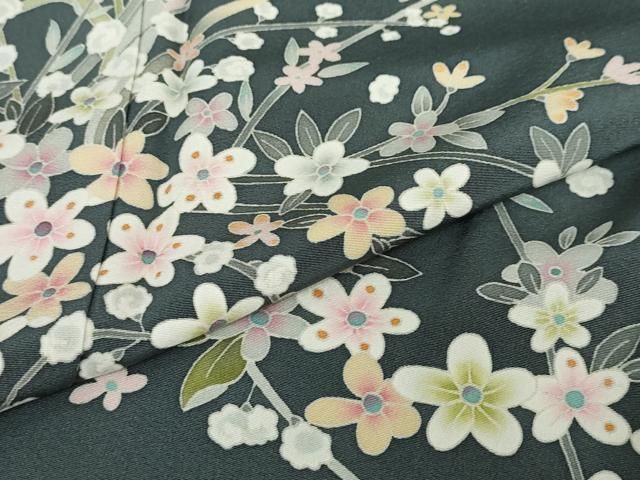 平和屋着物●本加賀友禅作家　松嶋由美　訪問着　草花文　正絹　逸品　未使用　DAAY5678ud 平和屋着物○本加賀友禅作家 松嶋由美 訪問着 草花文 正絹 逸品 未使用