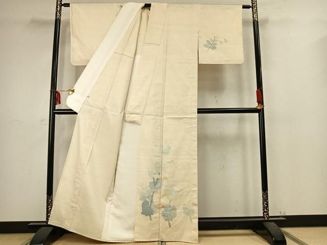 平和屋着物 訪問着 単衣 紬地 樹林文 大丸扱い 正絹 AABC4056fy