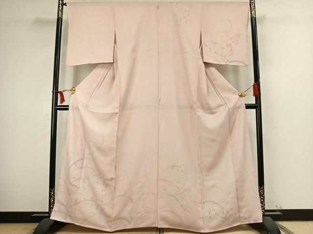 平和屋着物▽訪問着　無双　紗袷　紗×絽　草花文　銀彩　正絹　逸品　AABC4079fy 平和屋着物▽訪問着 無双 紗袷 紗×絽 草花文 銀彩