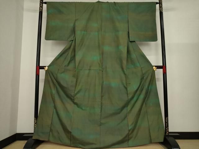 平和屋着物 絲藝苑 上島洋山 紬 霞文 正絹 AAAZ3761ck