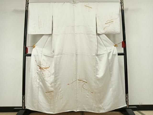 平和屋着物 訪問着 単衣 駒刺繍 楽器花文 金彩 正絹 AAAZ9544fy