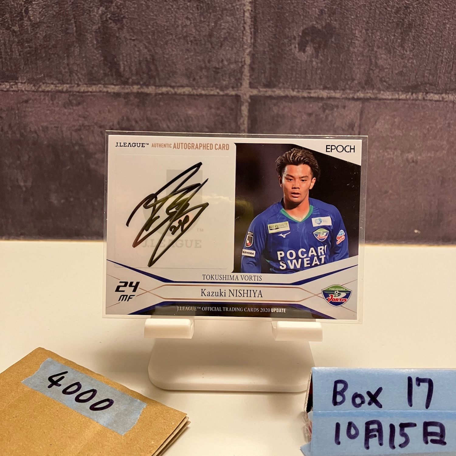 2020 EPOCH J.LEAGUE UPDATE 西谷和希 22/55 直筆サインカード 徳島