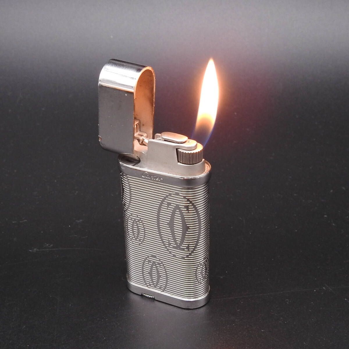 着火 済み Cartier カルティエ ゴドロン ハッピーバースデー ガスライター ローラー式 シルバー ️Aランク 現品限り