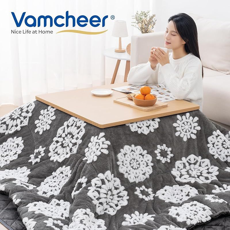 Vamcheer こたつ布団 長方形 大判 こたつふとん 単品 205x285cm こたつ用布団 あったか こたつ掛け布団 厚手 ジャガードボア フランネル リバーシブル 両面使える 適応こたつ台 80～90×135～150cm ふわふわ ぽかぽか ぬくぬく MARWIL-DEMENAGEMENTS_CH