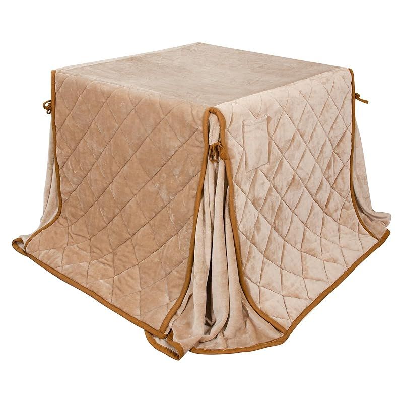 テーブル用こたつ布団 ハイタイプ こたつ布団 単品 省スペース型 ダイニング用 ダイニングコタツ布団 省スペース 正方形 掛け布団 こたつ掛け布団 吸湿発熱 洗える ふわふわ感触 無地 フランネル素材 ベージュ 約240x240cm