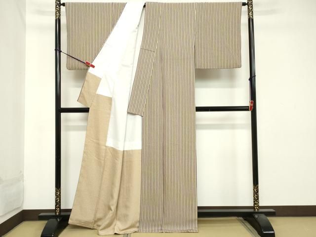 大人気，100%新品 平和屋着物□夏物 男性 上布 間道 麻 逸品 yc1333 