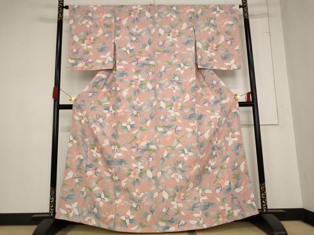 平和屋着物●小千谷紬　枝花文　正絹　逸品　未使用　DAAY5649ud 平和屋着物○小千谷紬 枝花文 正絹 逸品 未使用 DAAY5649ud