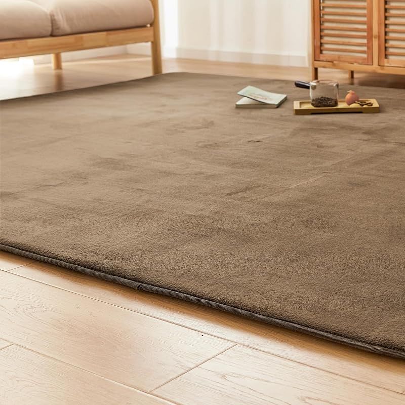 VK Ingeroom カーペット ラグ 厚25mm 約3畳 厚手 ラグマット 防音 滑り止め付 抗菌 防臭 防ダニ 低ホルム ふわっと手触り高反発 床暖房ホットカーペット対応 冬用 北欧 おしゃれ こたつ敷きマット 200×250cm カーキブラウン