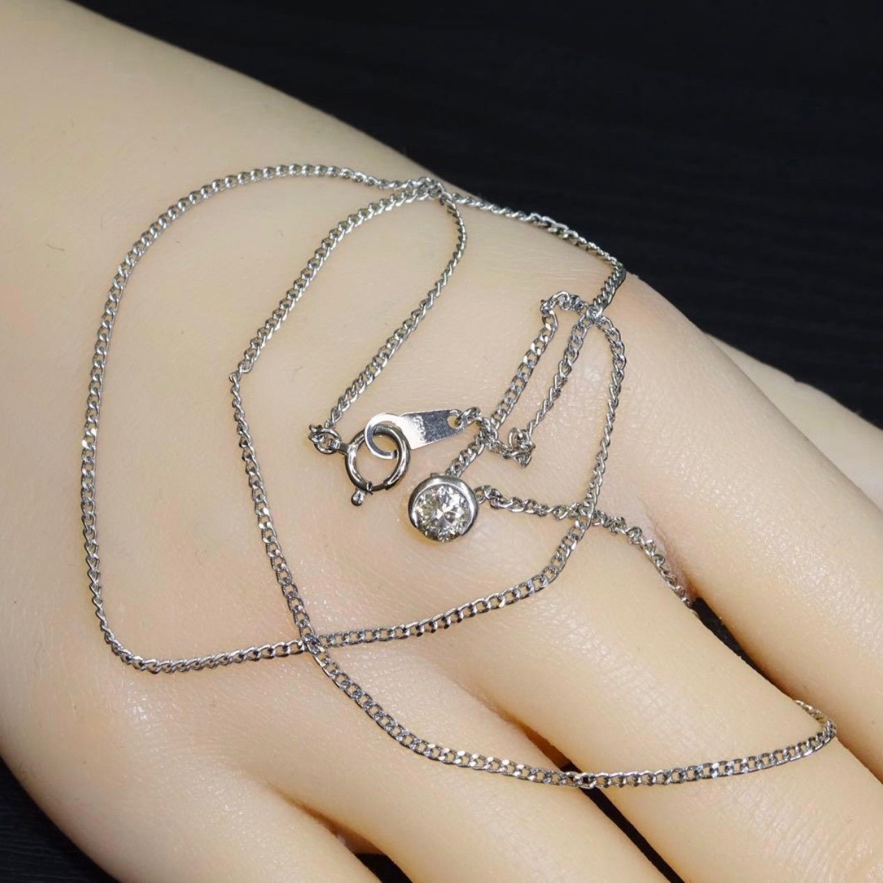 プラチナ pt900 pt850 天然ダイヤモンド0.42ct シャンパンブラウン