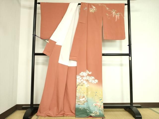 平和屋着物□極上 訪問着 枝花文 暈し染め 金彩 薄色地 逸品 CYAA3789s5