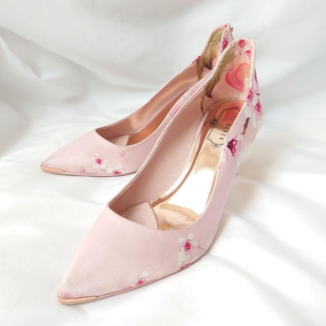 ted baker ハイヒール 総柄 花柄 テッドベイカー ピンク リボン ted baker ハイヒール 総柄 花柄 テッドベイカー ピンク リボン