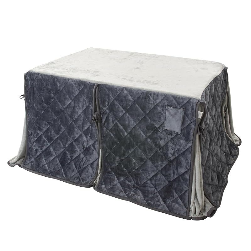 テーブル用こたつ布団 ハイタイプ こたつ布団 単品 省スペース型 ダイニングコタツ布団 省スペース 長方形 掛け布団 こたつ掛け布団 吸湿発熱 洗える ふわふわ感触 無地 フランネル素材 ダークグレー 約240x295cm