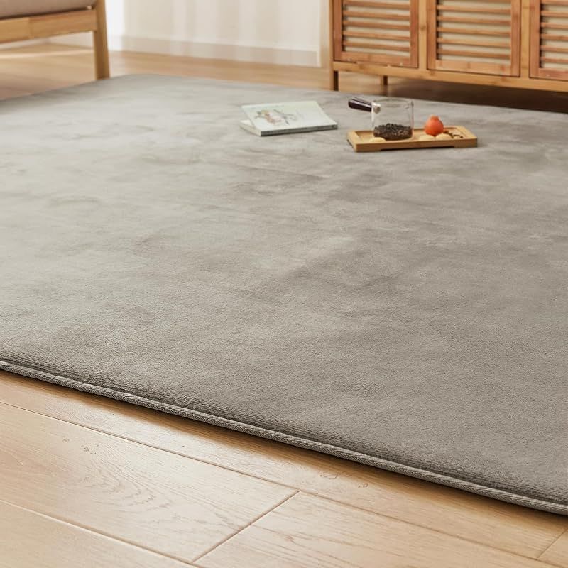 VK Ingeroom カーペット ラグ 厚25mm 約3畳 厚手 ラグマット 防音 滑り止め付 抗菌 防臭 防ダニ 低ホルム ふわっと手触り高反発 床暖房ホットカーペット対応 冬用 北欧 おしゃれ こたつ敷きマット 200×250cm グレー