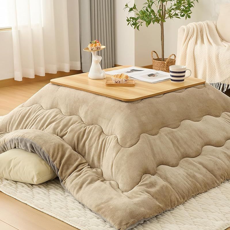 VK Ingeroom こたつ布団 長方形 205 245 cm コタツ布団 冬用 厚手 こたつ掛布団 売り 抗菌防臭 吸湿発熱 蓄熱 保温力 リバーシブル 洗える 撥水 静電気防止 おしゃれ こたつふとん 無地両面 ベージュ＆グレー