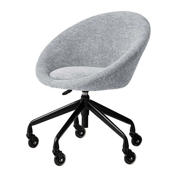 デスクチェア キャスター付き 座面回転 昇降 高さ調節 ローバック ミドルバック 円形 丸 丸椅子 シンプル 北欧 モダン スタイリッシュ おしゃれ ファブリック