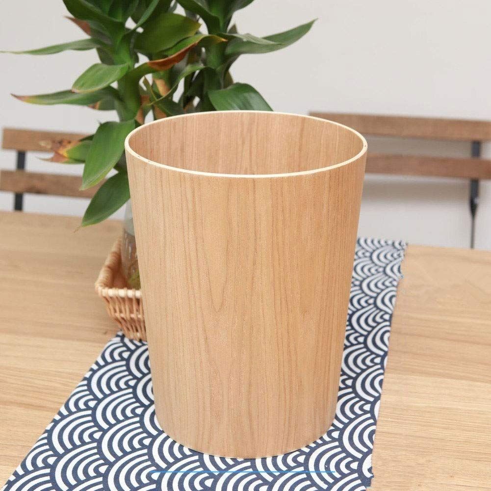 木製ごみ箱 ゴミ箱 ダストボックス 上開き 9 L 丸 ナチュラル コンパクト リビング くず入れ ゴミ入れ