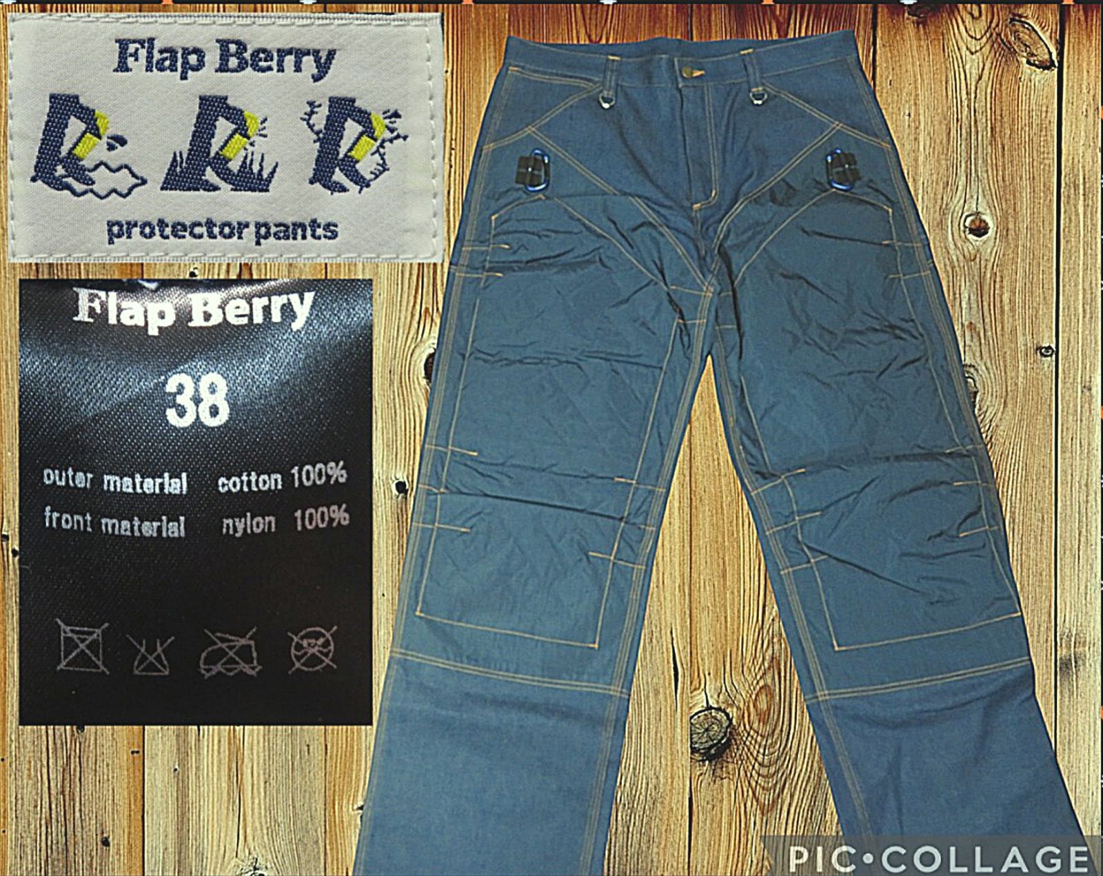 ✅️ デットストック 38インチ Flap Berry フラップベリー ¥29800 プロテクターパンツ ダブルニー バイカー 鷹狩り バイク 好き アウトドア ワークパンツ パンツ ペインターパンツ ジッパーフライ DIY 好きに