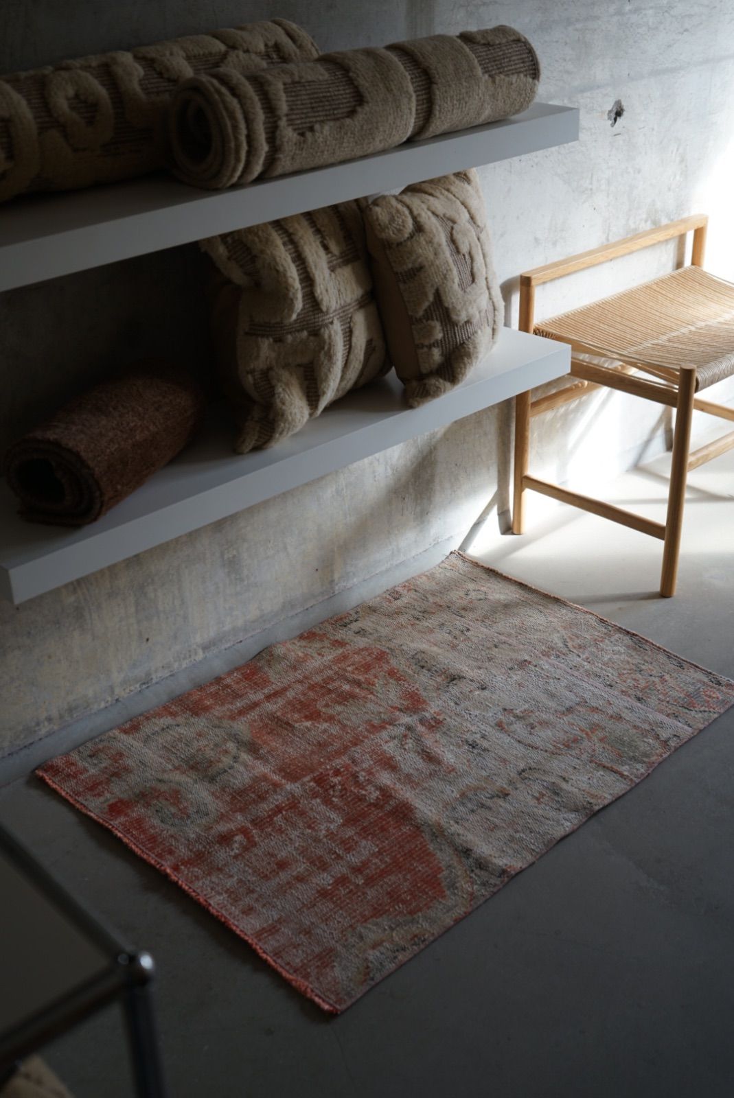 ヴィンテージラグ トルコ スモールサイズ レッド 花柄 97 × 69 cm No.TR25183