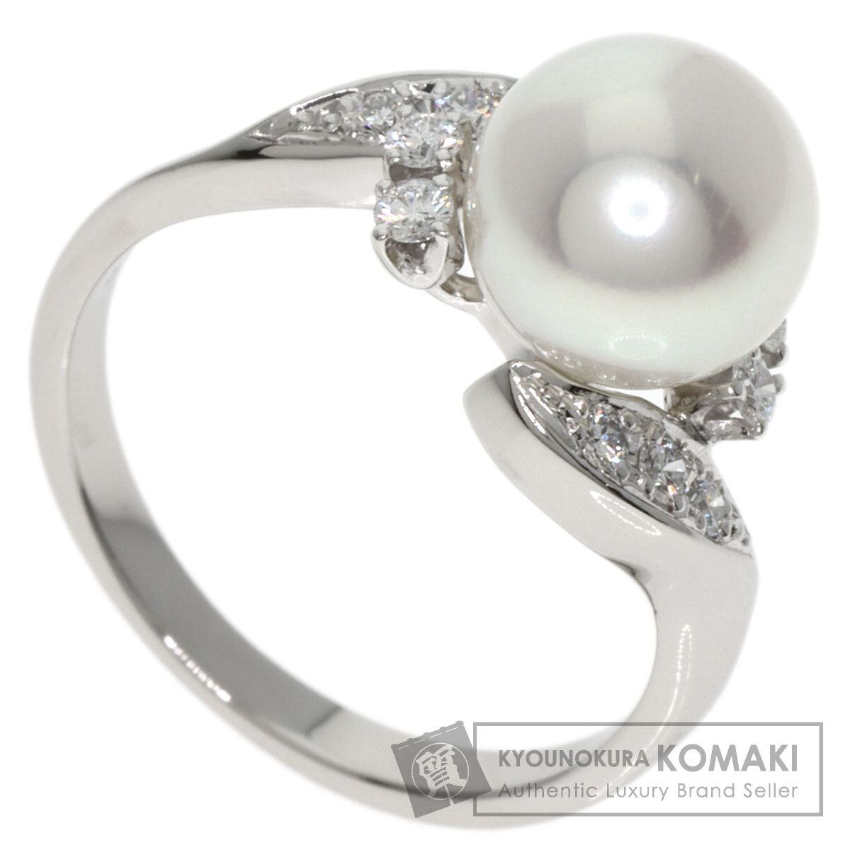 MIKIMOTO ミキモト アコヤパール 真珠 ダイヤモンド リング 指輪 PT950 レディース