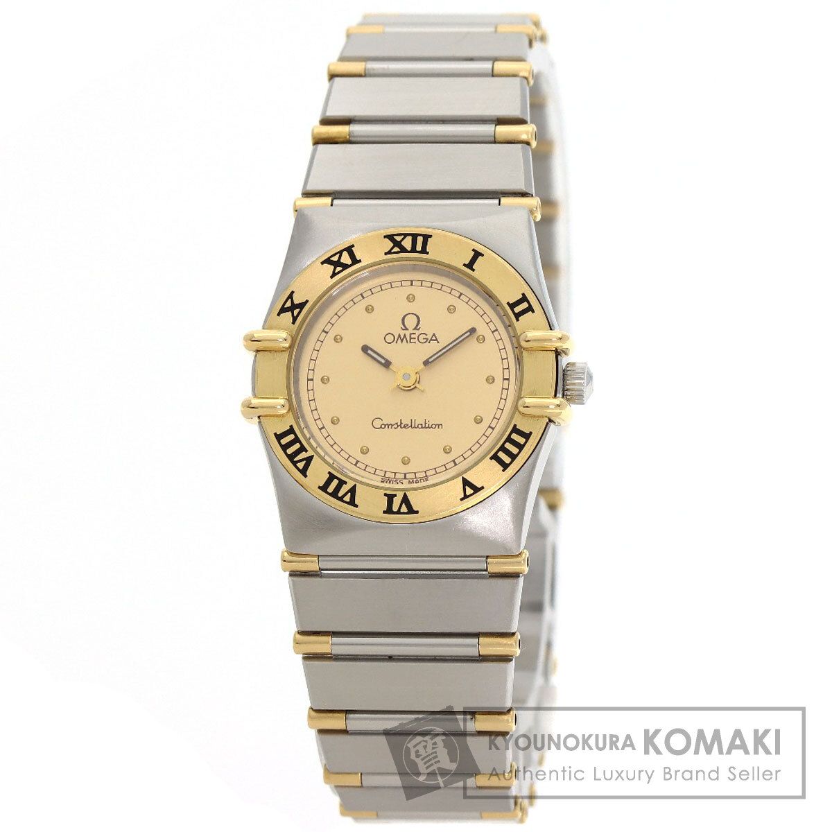 OMEGA オメガ コンステレーション ミニ フラットベゼル 腕時計 SS SSxK18YG K18YG レディース