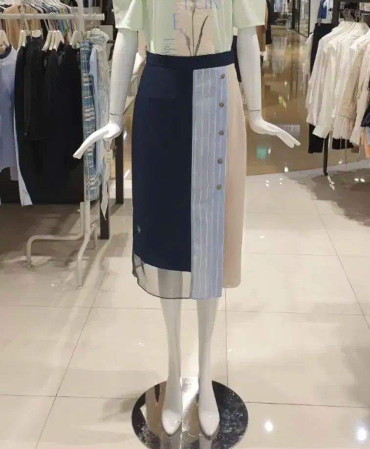 DEWL 듀엘 バイ スカート ストライプ シフォンスカート 25