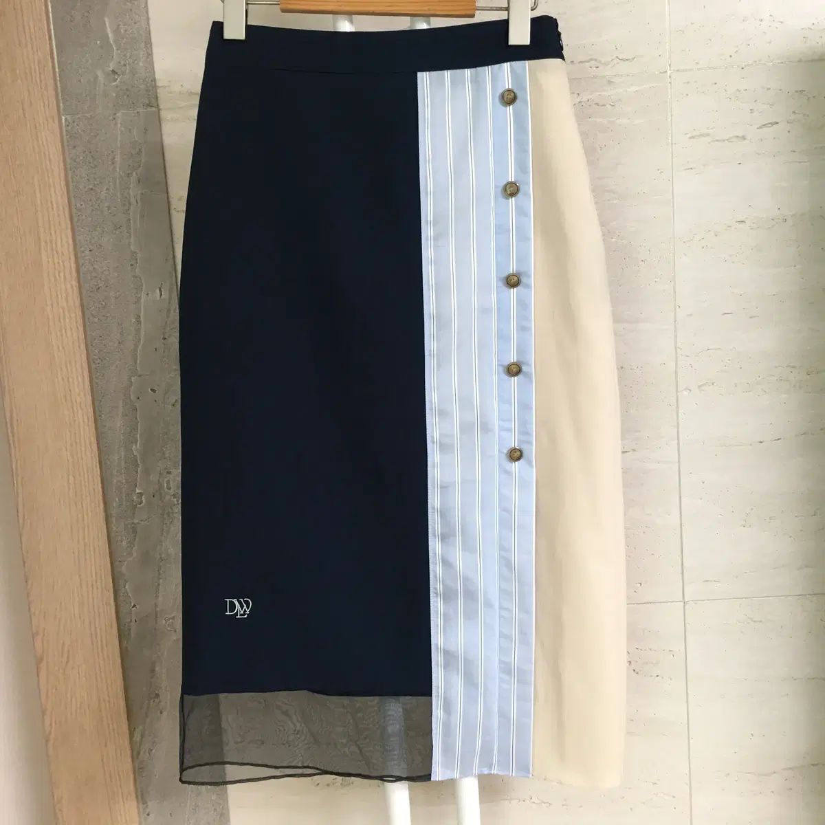 DEWL 듀엘 バイ スカート ストライプ シフォンスカート 25