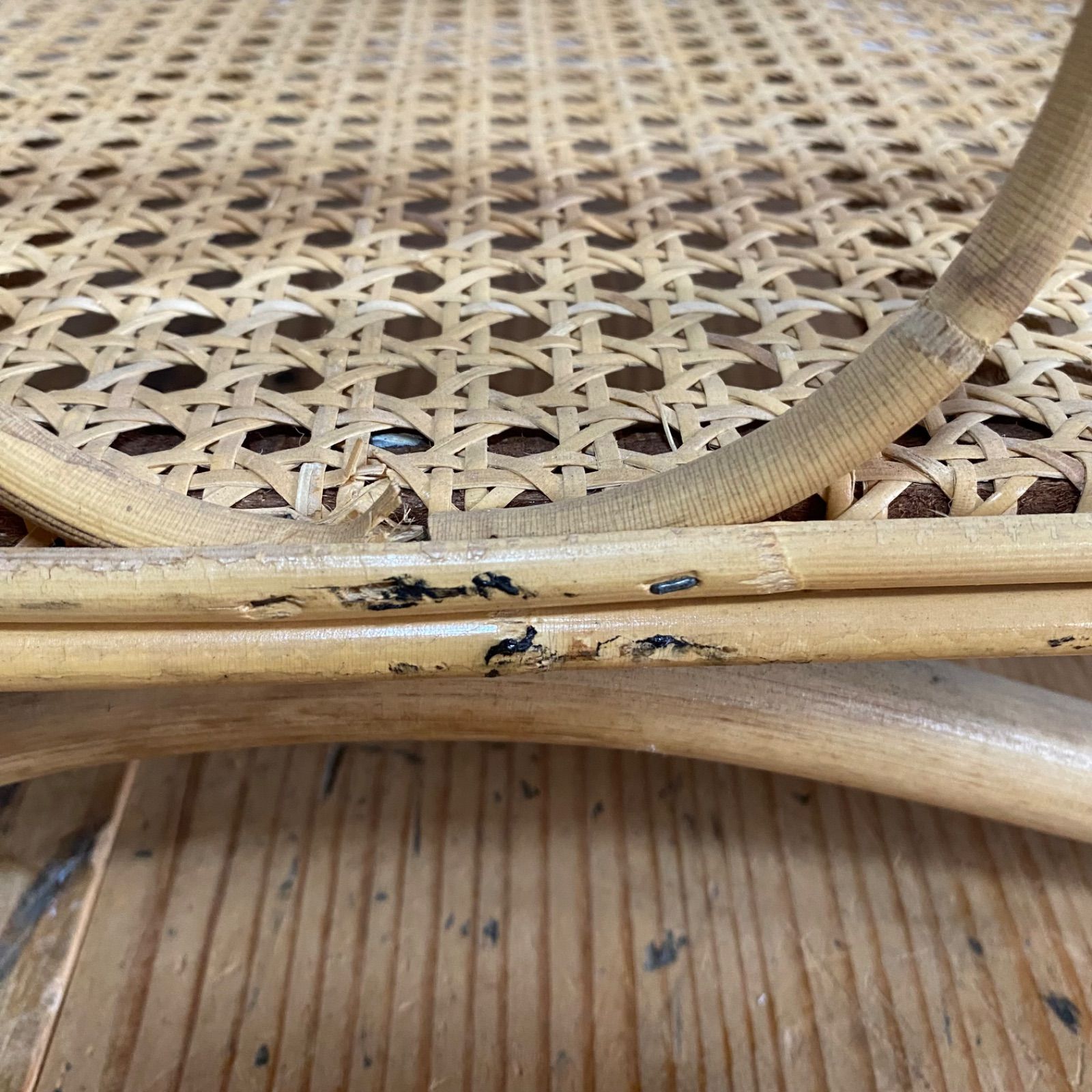 2点セット ヴィンテージ ラタン 棚 マガジンラック レトロ モダン y49 