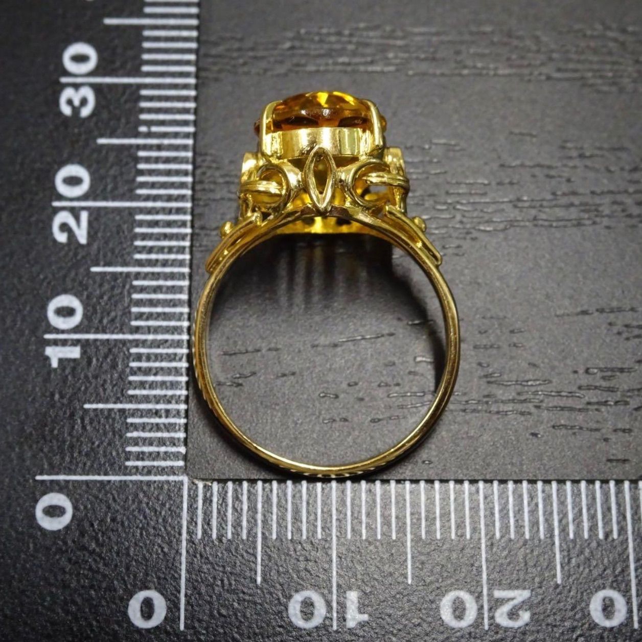18金 K18 ゴールド GOLD 750 天然シトリン ヴィンテージ レトロ