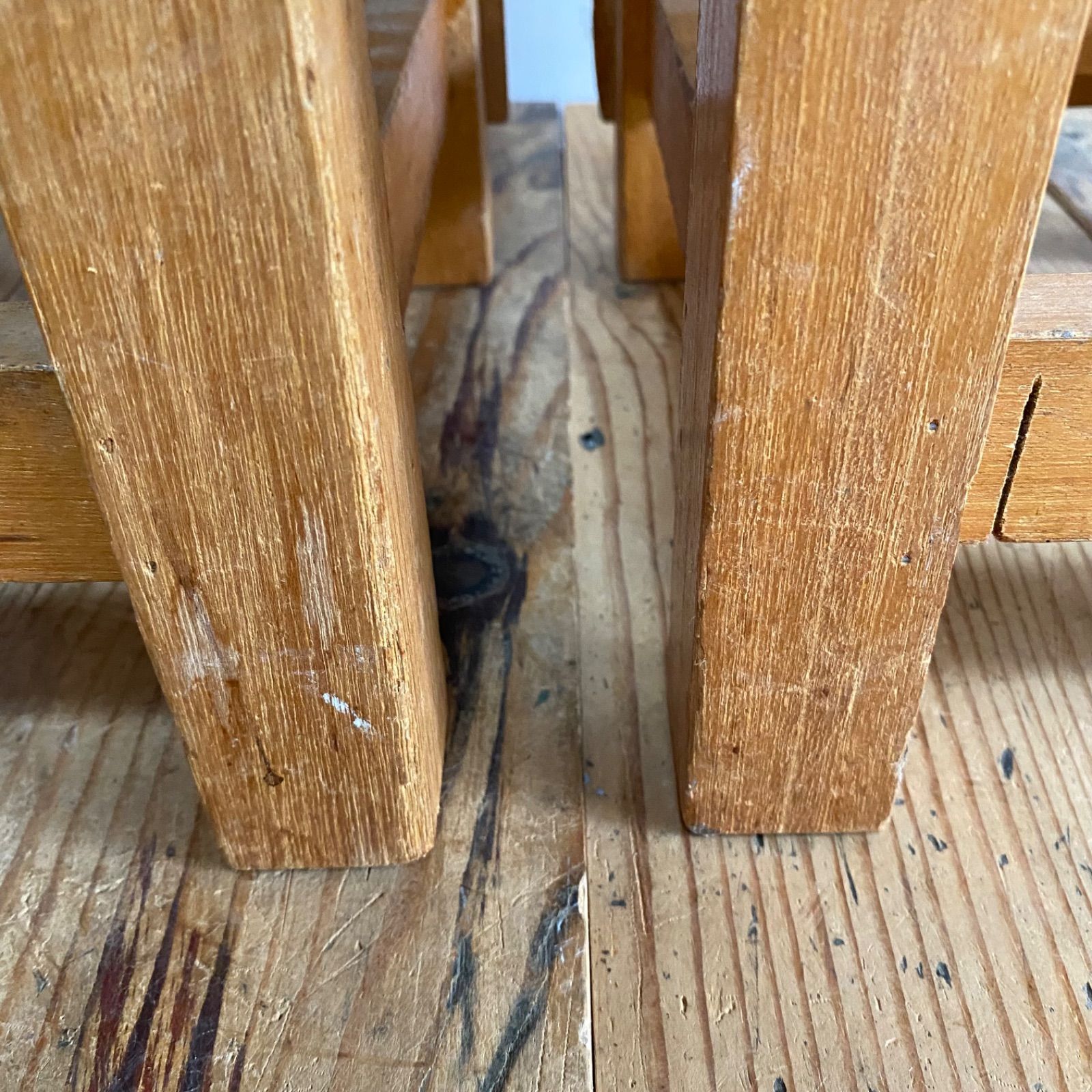 2脚セット アンティーク 角 スツール 椅子 植物台 昭和レトロ y40 2脚