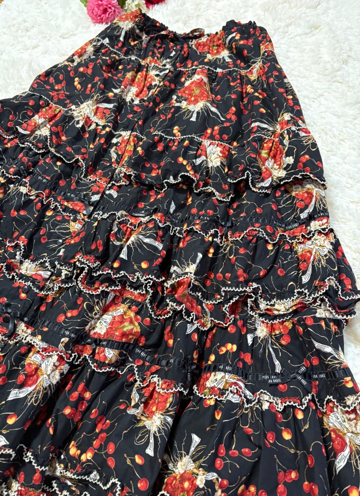 pink house ピンクハウス チェリー さくらんぼ バスケット 豪華 フリル スカート