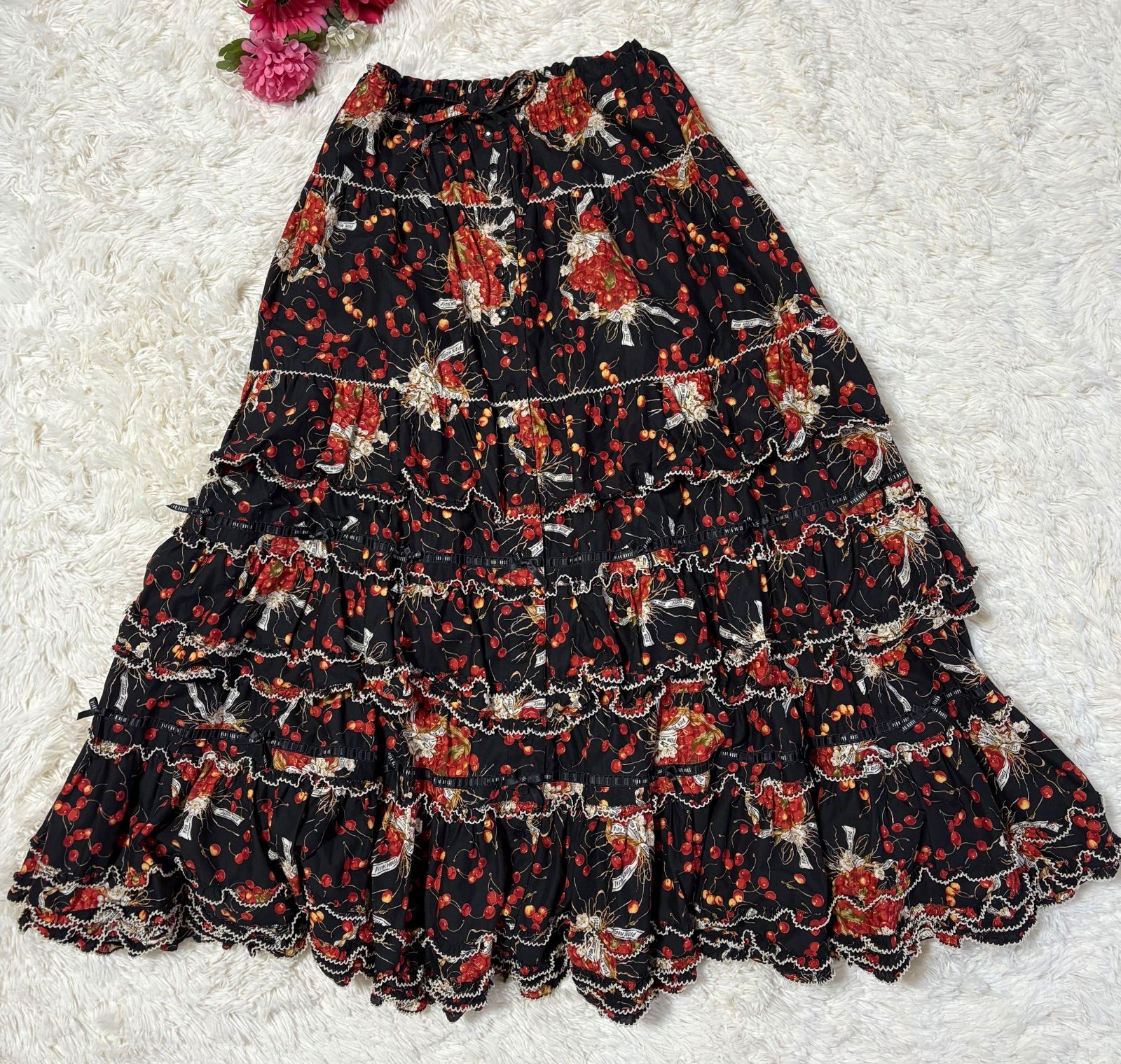 pink house ピンクハウス チェリー さくらんぼ バスケット 豪華 フリル スカート