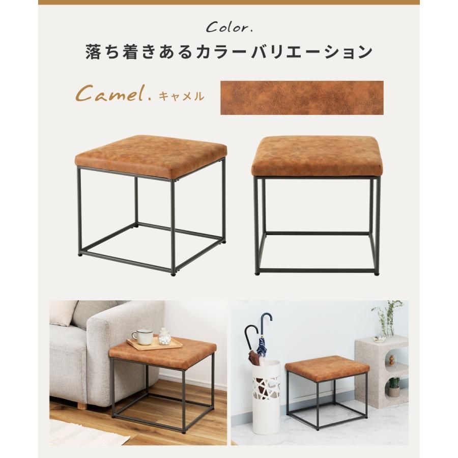 2脚セット アンティーク 角 スツール 椅子 植物台 昭和レトロ y72