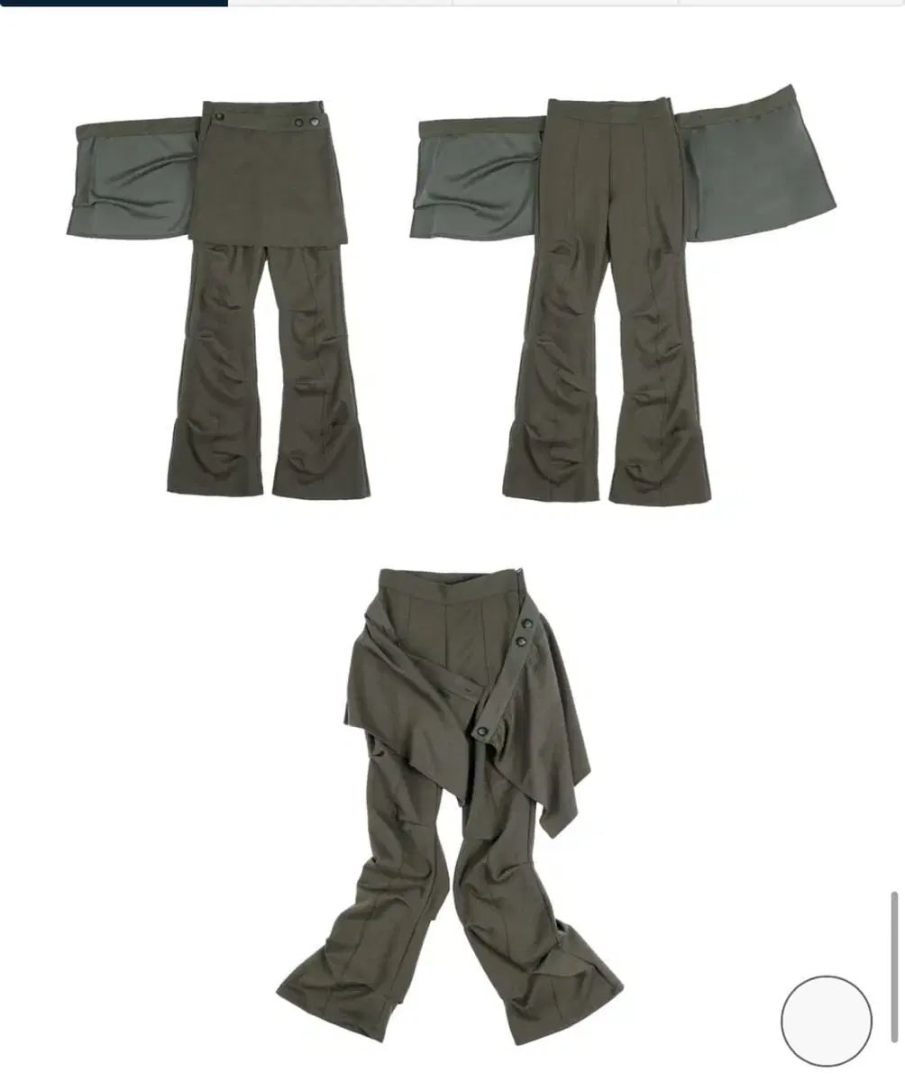 OJOS ラップ オーバ ピンタックパンツ カーキ s