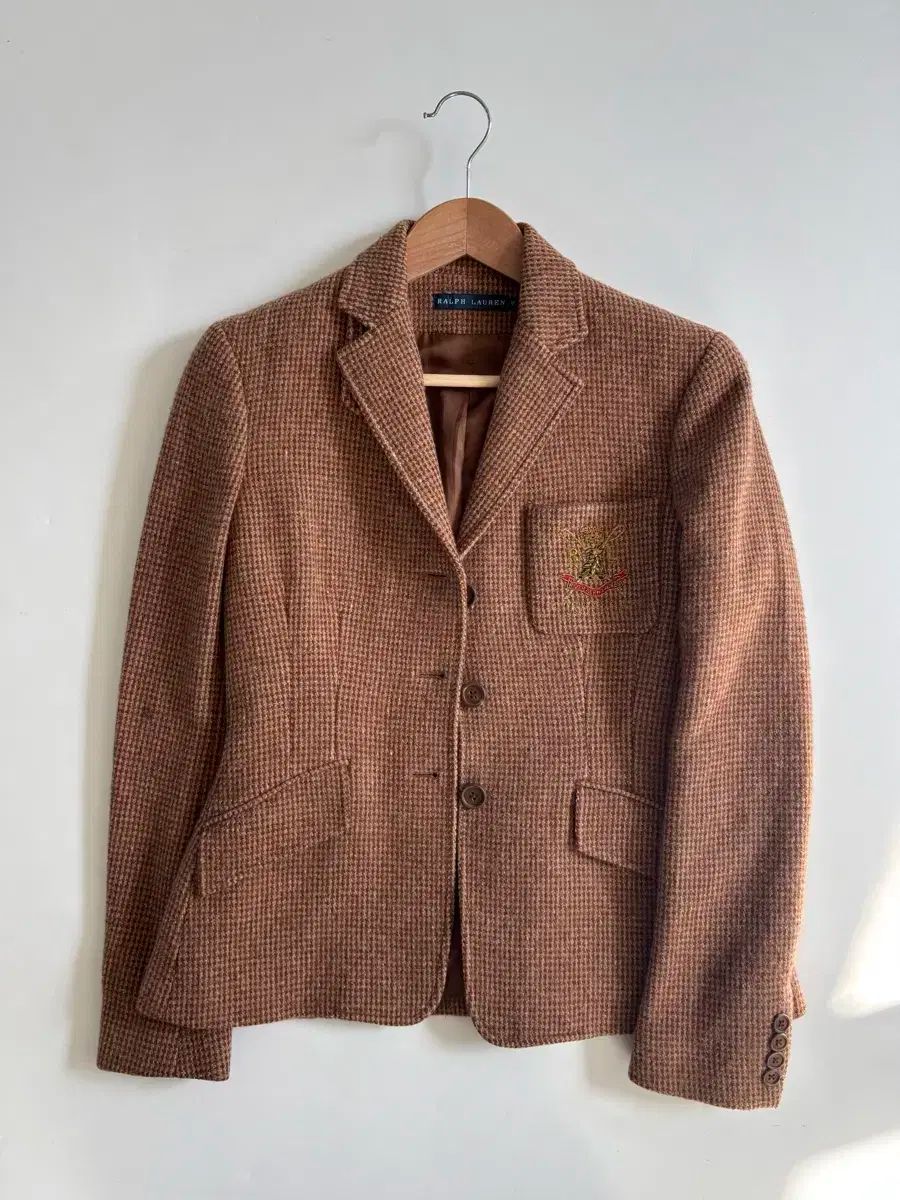 Polo ラルフローレン レッドベージュ ウール 刺繍 ブレザー MAAHADDERANG_COM