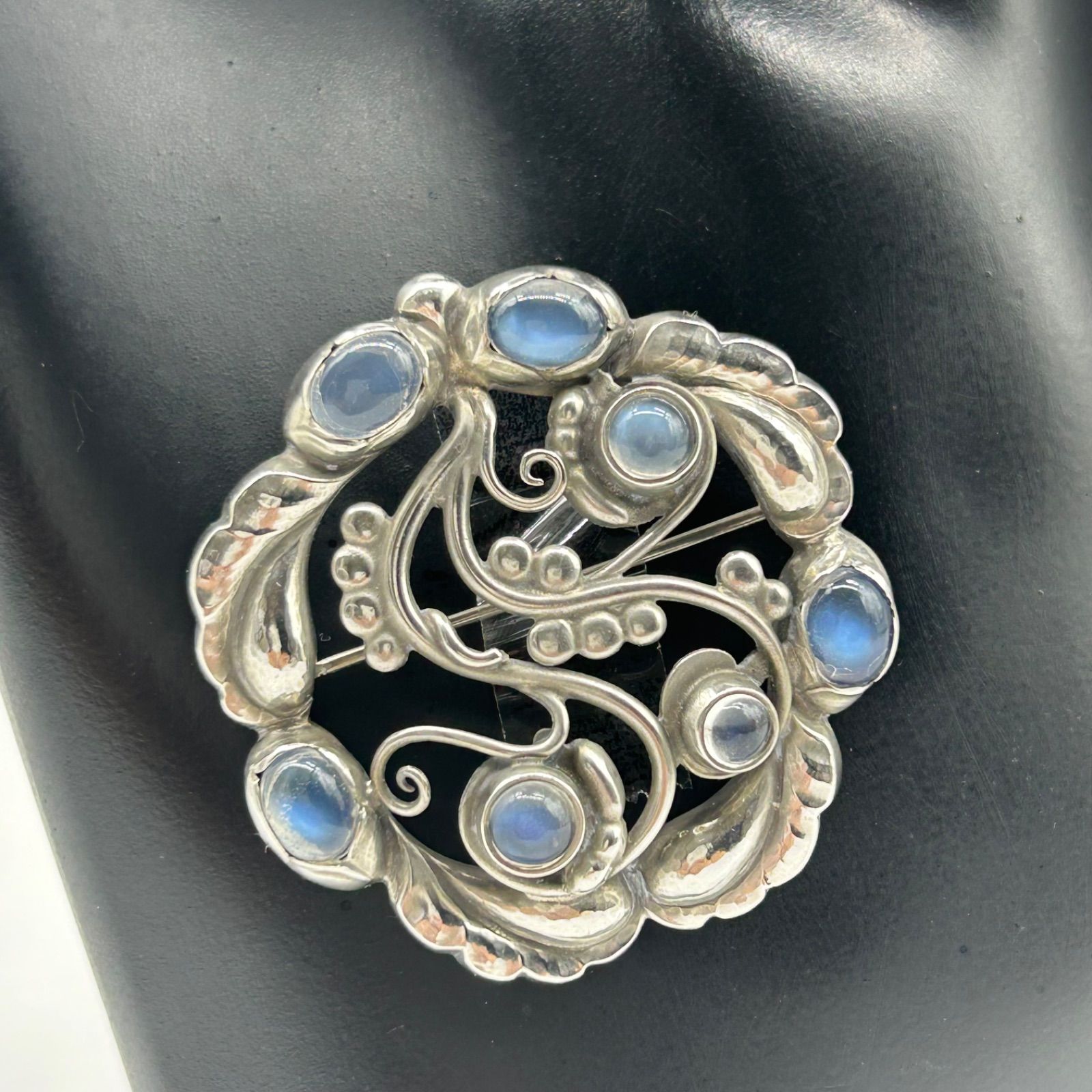 GEORG JENSEN ジョージジェンセン ムーンストーン ブローチ 159
