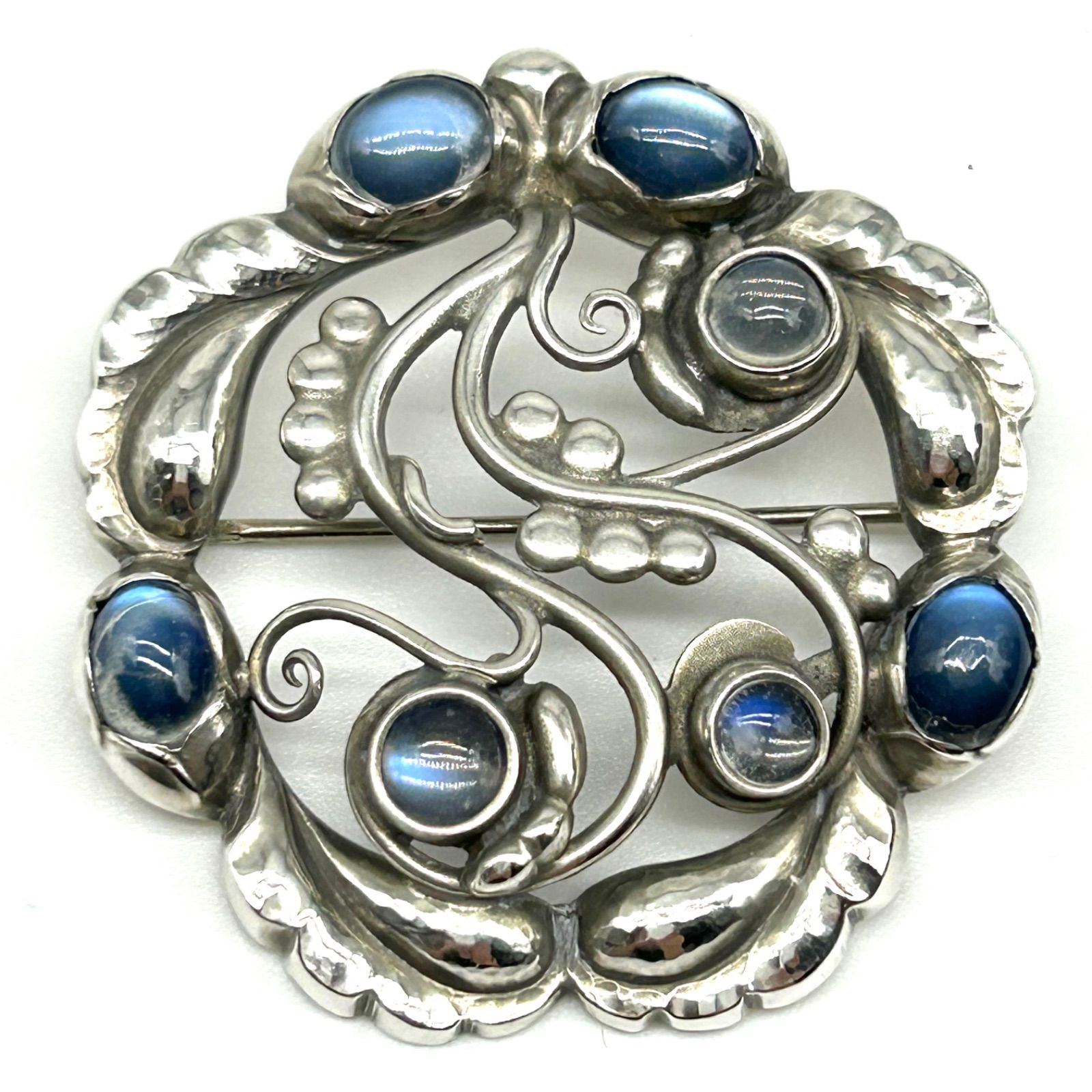 美品ブローチ #159ムーンストーン GEORG JENSEN ジョージジェンセン ムーンストーン ブローチ 159 SV925