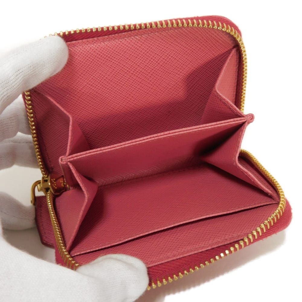 PRADA プラダ サフィアーノ コインパース ピンク ゴールド ラウンド