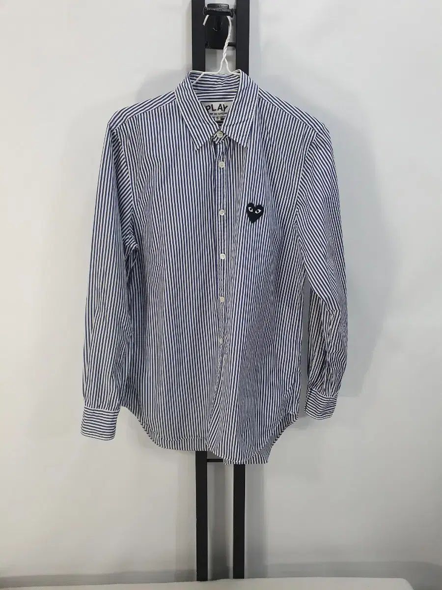 COMME des GARCONS コム デ ギャルソン シャツ ストライプ 長袖 シャツ ブルー s