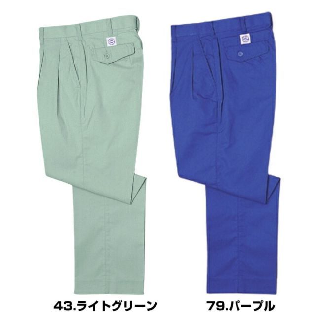 種類18：79.パープル/96(+300円) ツータックパンツ NAKATSUKA 中塚被服