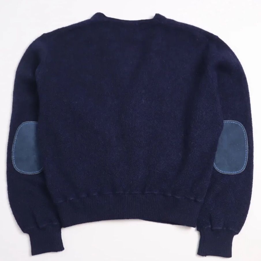 Vintage 80s 90s KENT カーディガン エルボーパッチ 毛足長め ウール