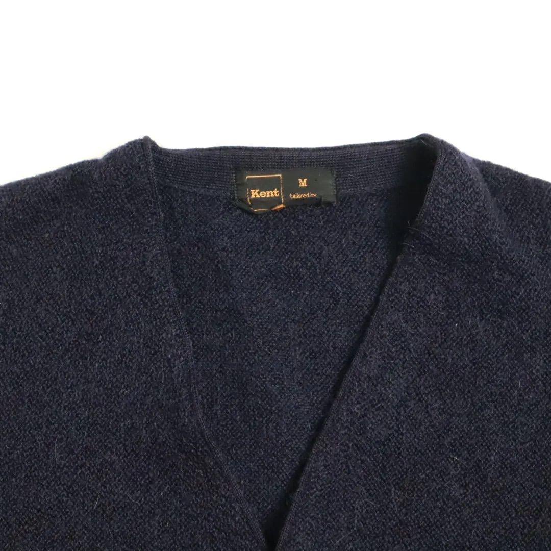 Vintage 80s 90s KENT カーディガン エルボーパッチ 毛足長め ウール