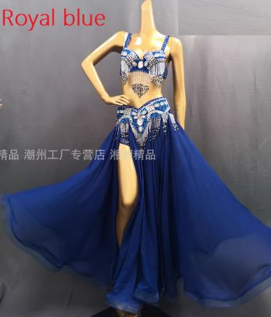 豪華 ベリーダンス衣装 スパンコール刺繍 シフォン大裾スカート 舞台用 演出用 コンペティション衣装 多色展開