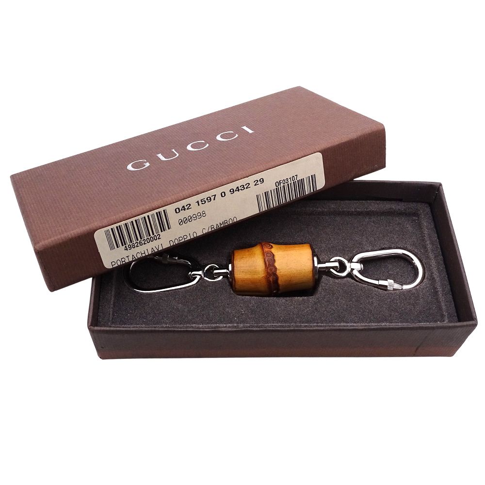 グッチ GUCCI チャーム レディース メンズ ブランド バンブー メタル ナチュラル シルバー キーホルダー シンプル FORTGASGNV_COM_BR
