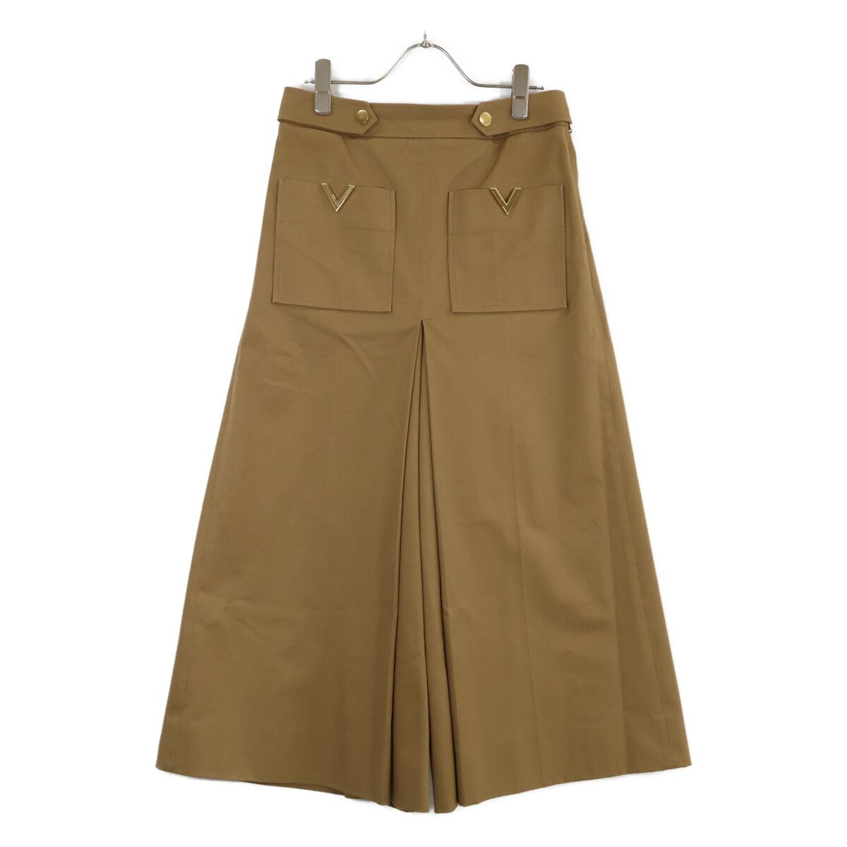 VALENTINO ヴァレンティノ ﾌﾞﾗｳﾝ ﾒﾀﾙVﾛｺﾞﾎﾟｹｯﾄｺｯﾄﾝﾊﾟﾝﾂ 38