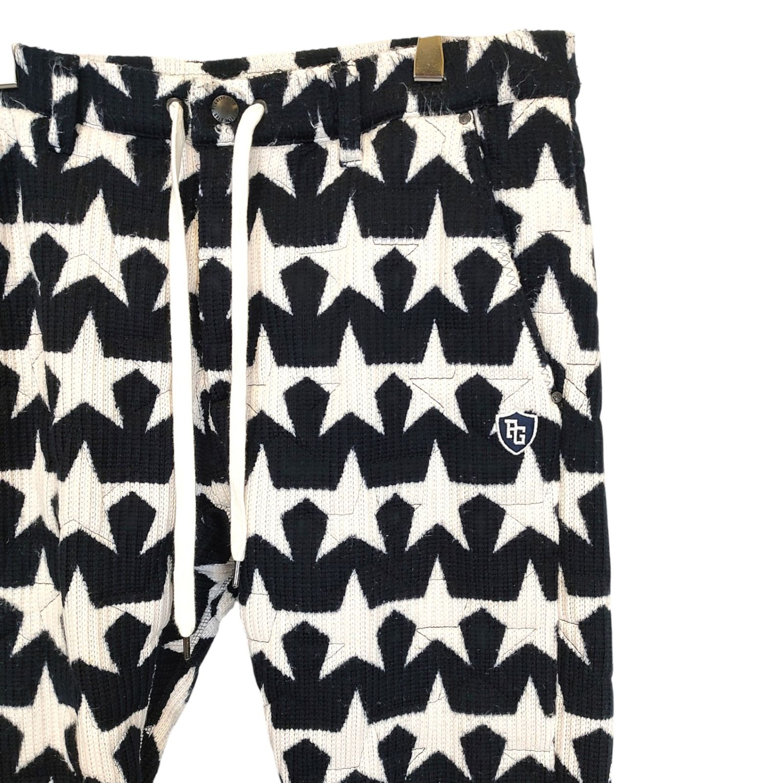 パーリーゲイツ 中綿ニットパンツ ネイビー×白 星柄 パーリーゲイツ