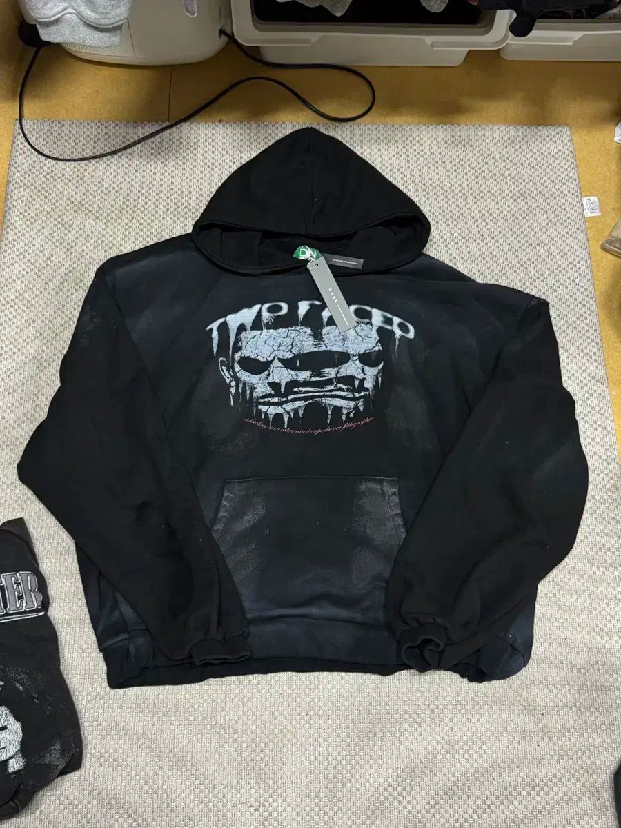 dnsr ヴィンテージ ウォッシュ トゥフェイス フーディー m