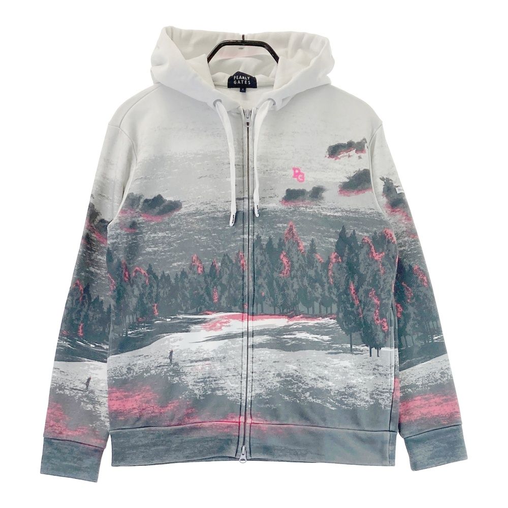 サイズ 1 PEARLY GATES パーリーゲイツ スウェット ジップパーカー 総柄 グレー系 240101547761 ゴルフウェア レディース ストスト