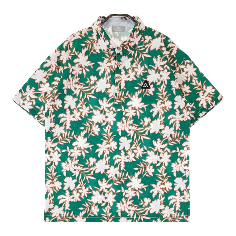 サイズ 3 CPG GOLF シーピージーゴルフ モデル 半袖ポロシャツ 花 総柄 グリーン系 240101547902 ゴルフウェア メンズ ストスト