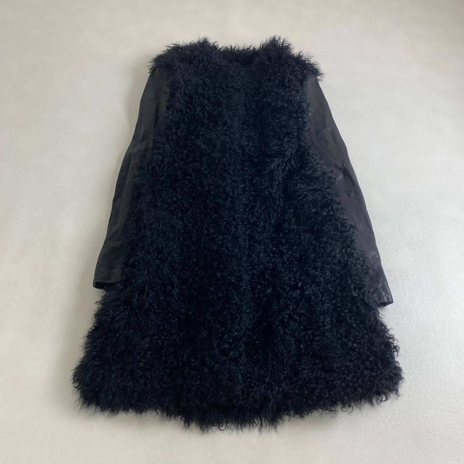 ジョルジオブラット レザーコート 切り替え ボア ロング丈 40 L相当