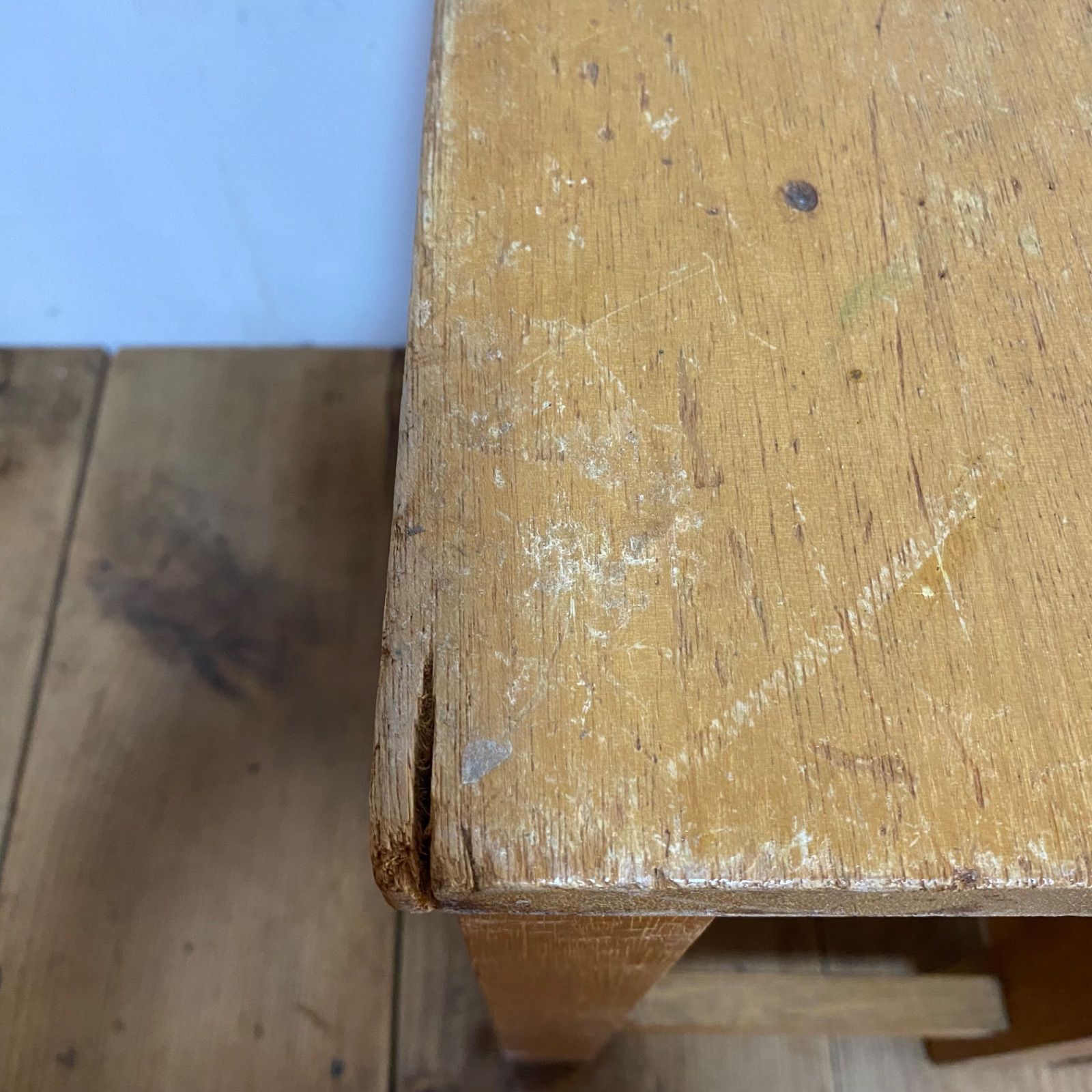 2脚セット アンティーク 角 スツール 椅子 植物台 昭和レトロ y25